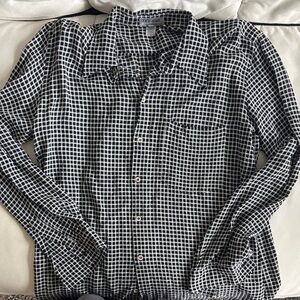 Giorgio Armani Black and White Checkered Women's Shirt
